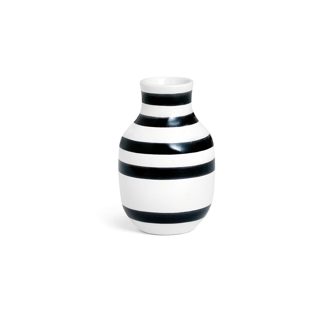 Poza Vaza din gresie KÃ¤hler Design Omaggio, inaltime 12,5 cm, negru - alb