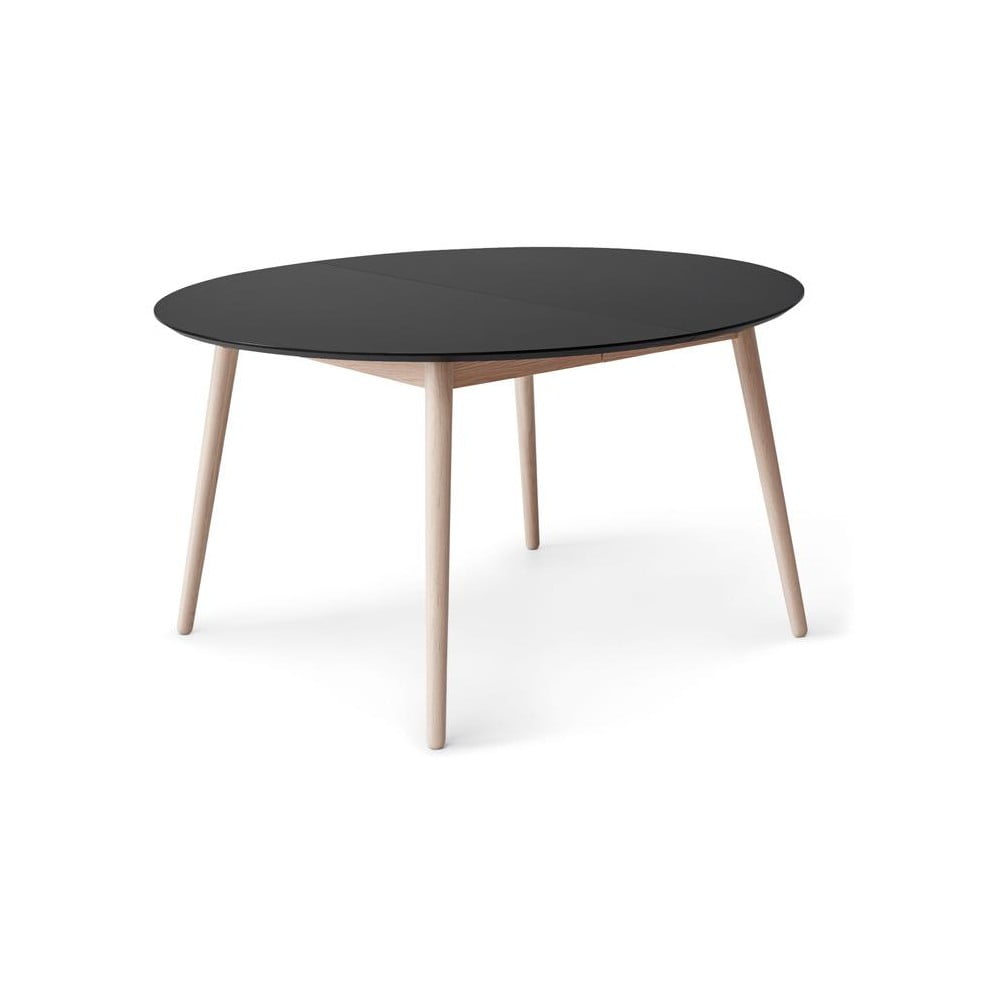 Masă de dining rotundă extensibilă cu blat negru cu blat suplimentar ø 135 cm Meza – Hammel Furniture