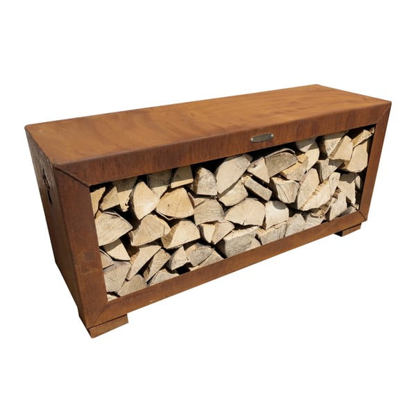 Cutie din oțel pentru depozitarea lemnelor Remundi, lățime 119 cm, maro