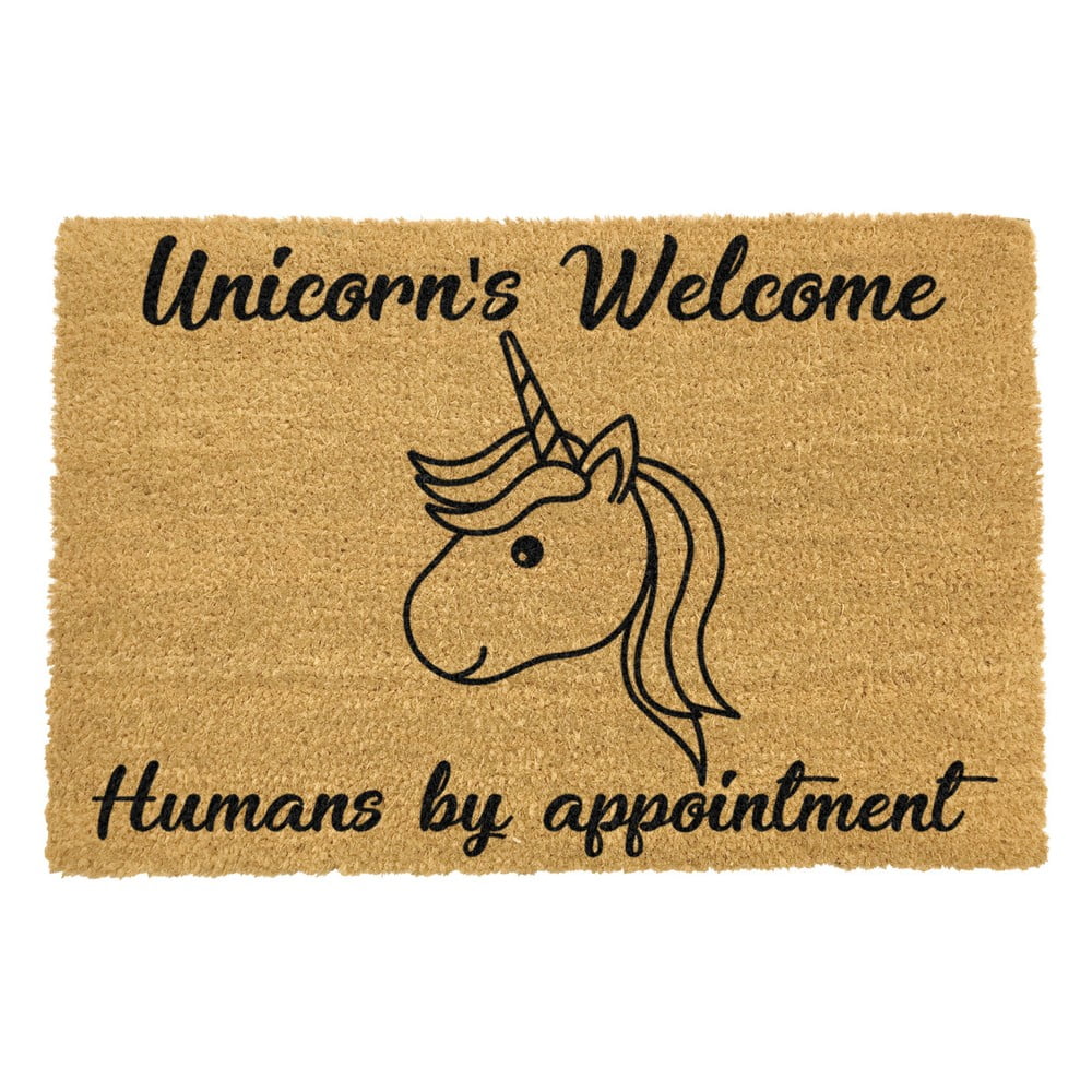 Covoraș intrare din fibre de cocos Artsy Doormats Unicorns Welcome, 40 x 60 cm Artsy Doormats imagine 2022