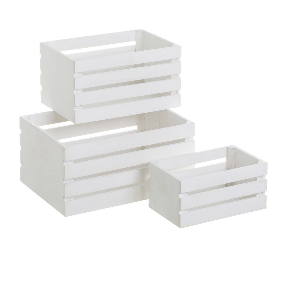 Cutii de depozitare albe 3 buc. 31x23x15 cm – Casa Selección