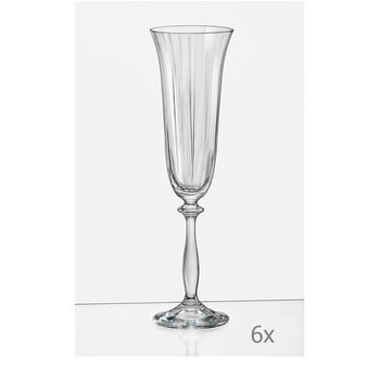 Set 6 pahare pentru șampanie crystalex angela optic, 190 ml