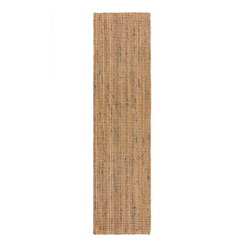 Covor tip traversă în culoare naturală țesut manual din iută 60x300 cm Jute Boucle Multi – Flair Rugs