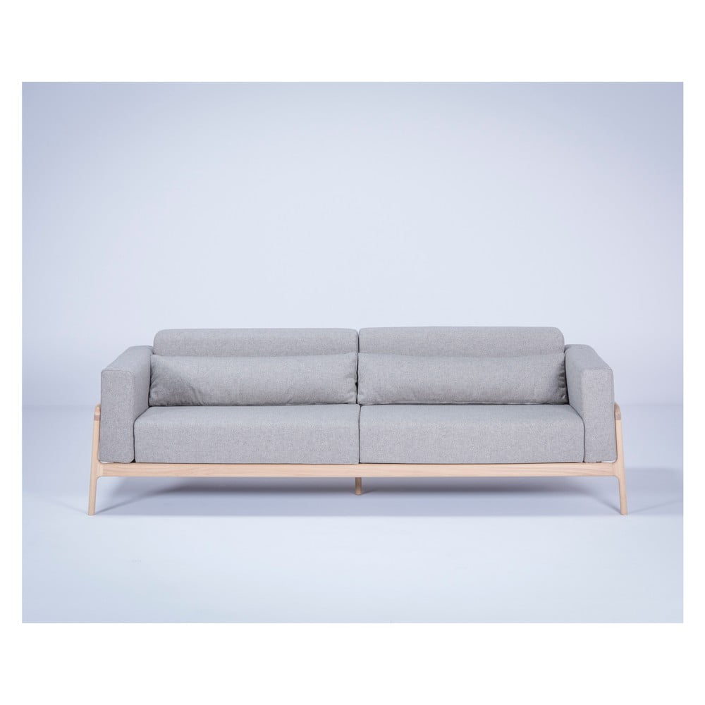 Canapea cu structură din lemn de stejar Gazzda Fawn Plus, 240 cm, gri 240 imagine noua somnexpo.ro
