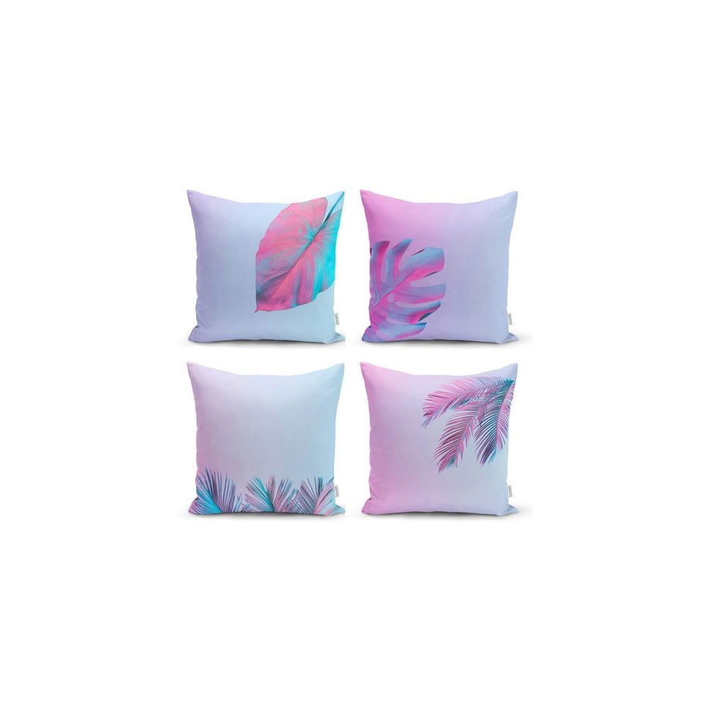 Set 4 fețe de pernă decorative Minimalist Cushion Covers Neon Lover, 45 x 45 cm