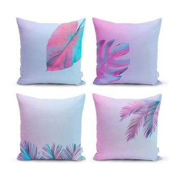Set 4 fețe de pernă decorative minimalist cushion covers neon lover, 45 x 45 cm