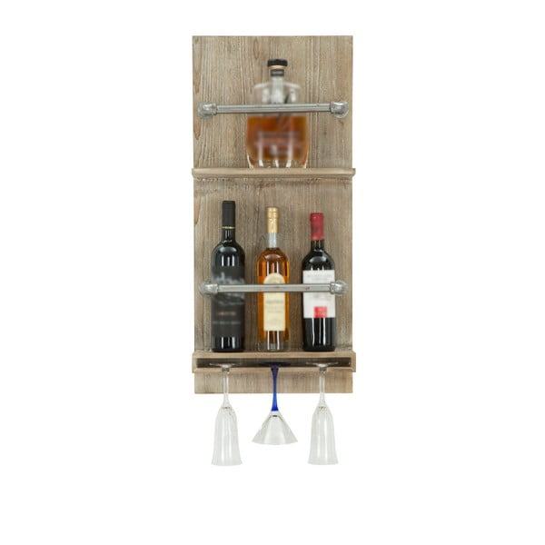 Suport de perete pentru sticle și pahare Mauro Ferretti Pipe Bar, 76 x 34 cm