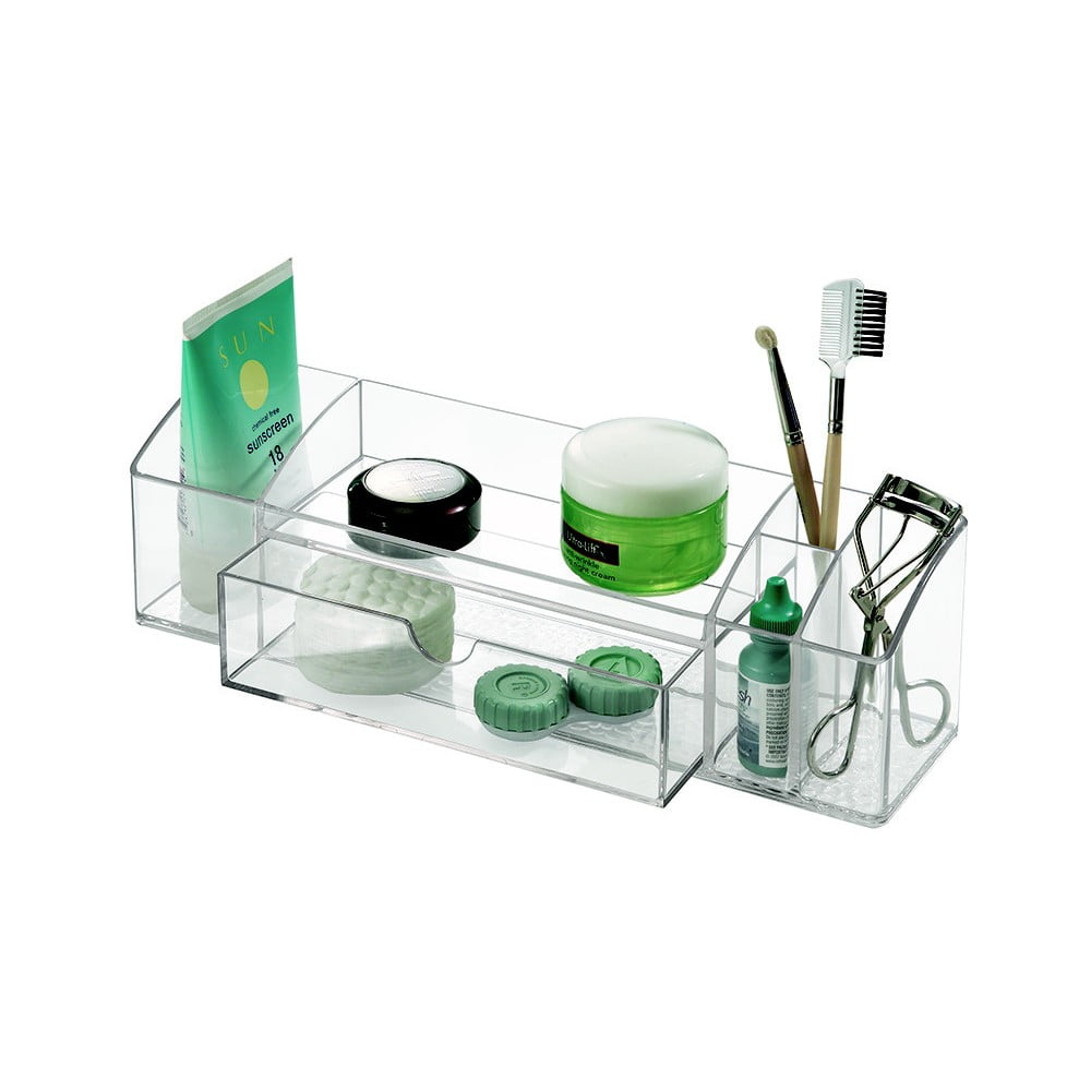 Organizator transparent cu sertar iDesign Med+, lungime 30,5 cm