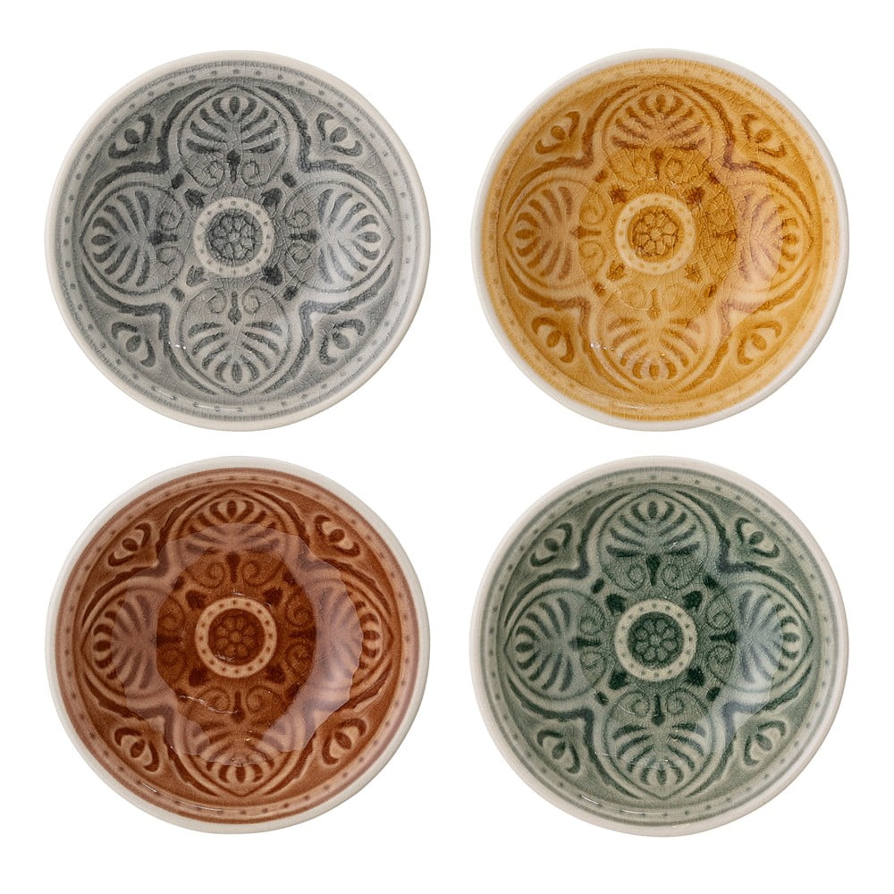 Set 4 boluri din gresie ceramică Bloomingville Rani, ø 9 cm, multicolor bonami.ro