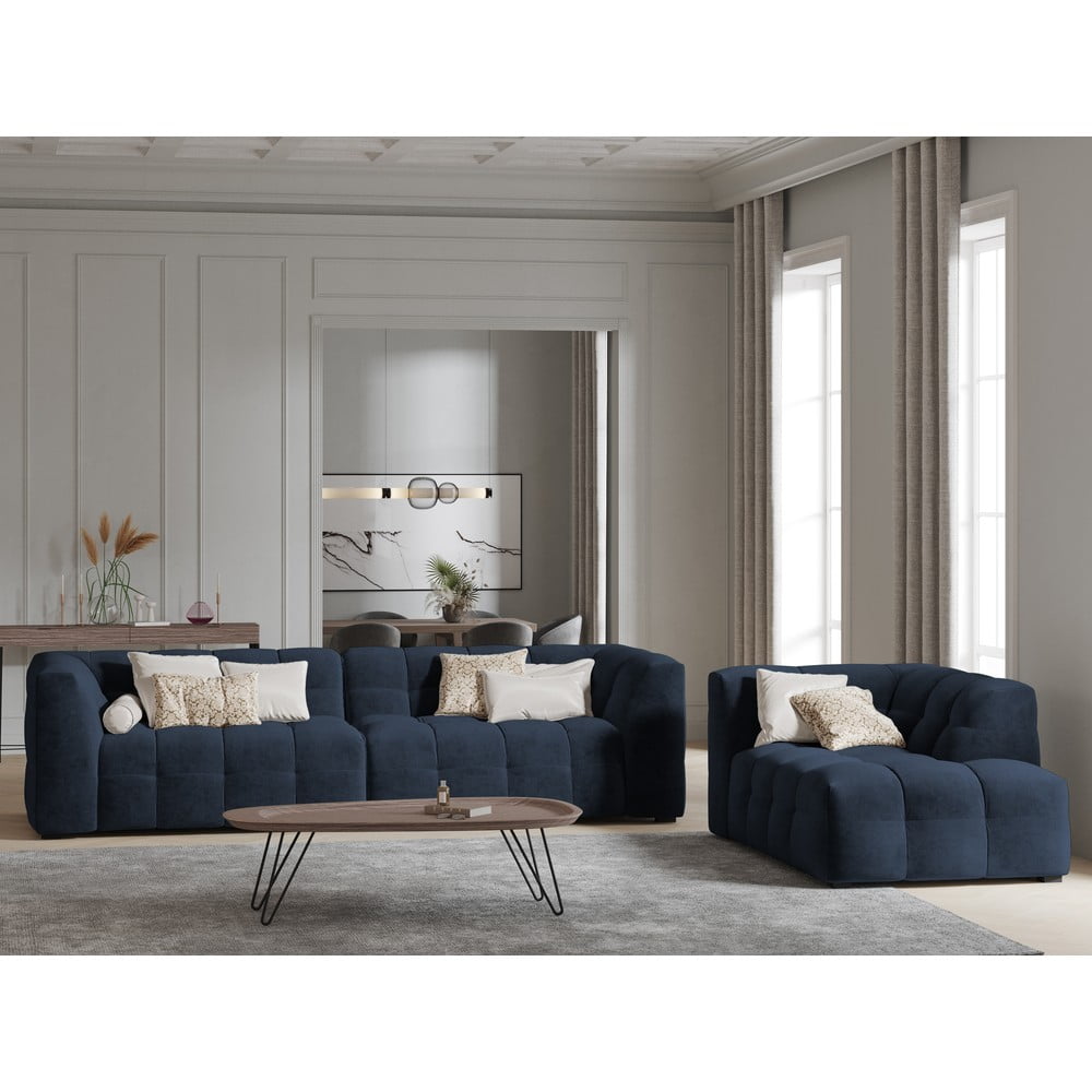 Canapea cu tapițerie din catifea Windsor & Co Sofas Vesta, 280 cm, albastru 280 imagine noua somnexpo.ro