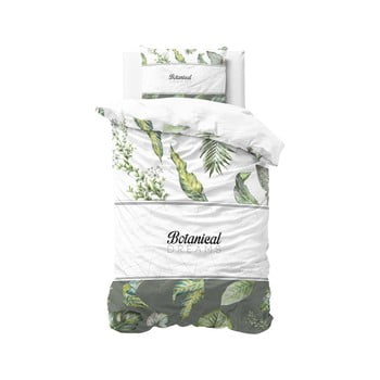 Lenjerie din bumbac pentru pat de o persoană pure cotton botanical dreams white, 140 x 220 cm