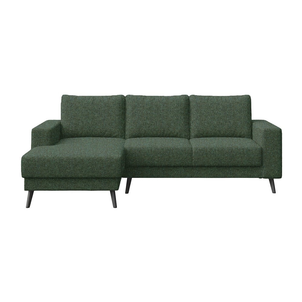 Colțar verde închis (cu colț pe partea stângă, cu șezlong) Fynn – Ghado