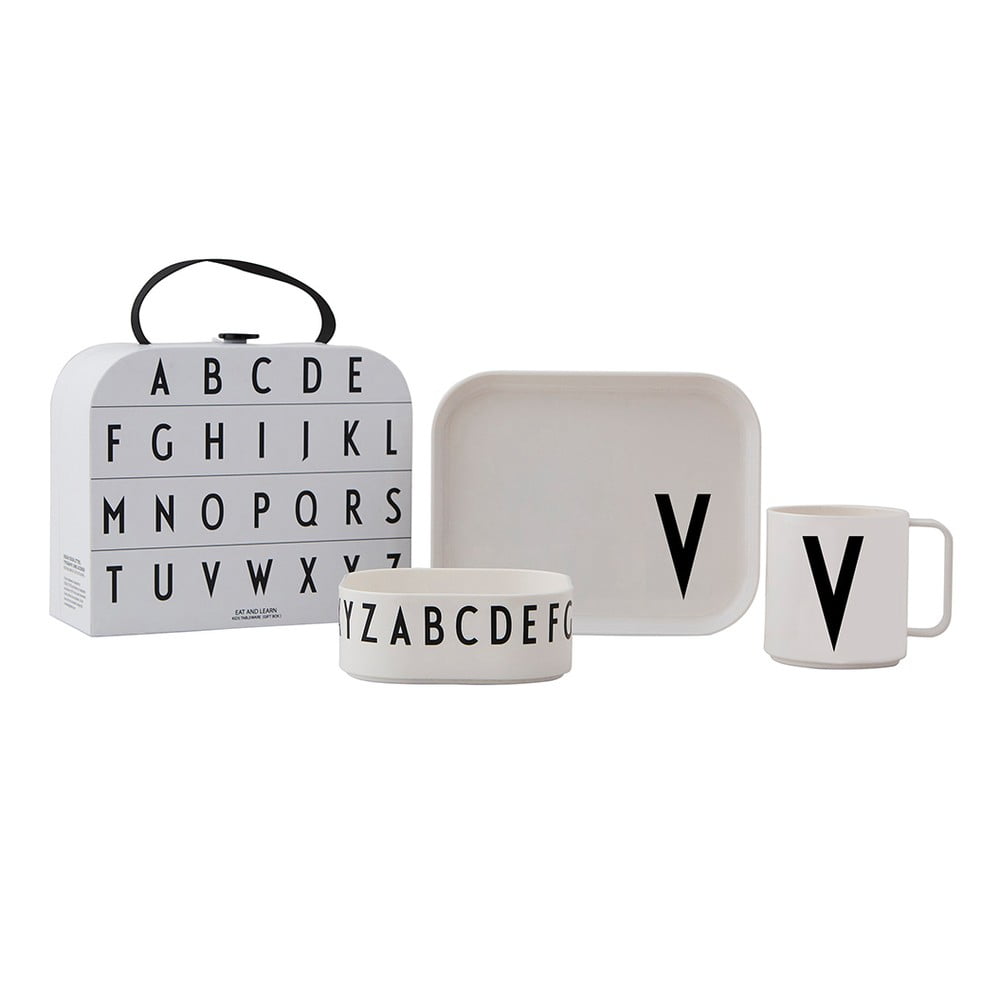 Set de luat masa pentru copii din 3 piese cu valiză Design Letters Classics V bonami.ro imagine 2022
