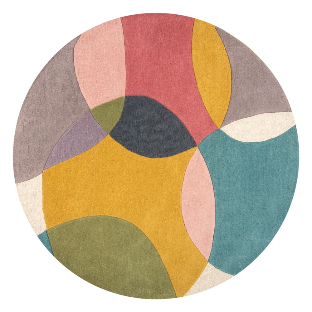 Covor țesut manual rotund din lână ø 160 cm Glow Multi – Flair Rugs