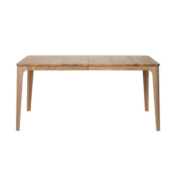 Masă dining extensibilă din lemn de stejar alb Unique Furniture Amalfi, 90 x 160/210 cm