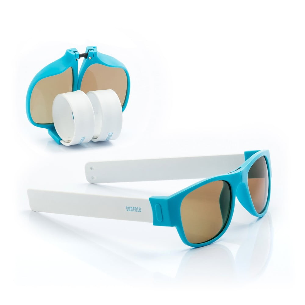 Ochelari de soare pliabili InnovaGoods Sunfold PA2, albastru - alb