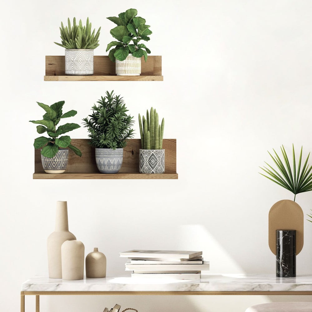 Poza Autocolant de perete 60x35 cm 3D effect Green Plants a€“ Ambiance