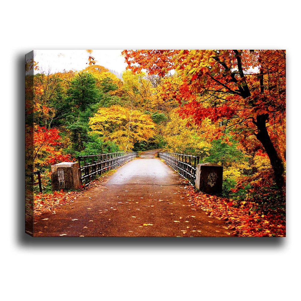 Poza Tablou Tablo Center Autumn Bridge, 70 x 50 cm