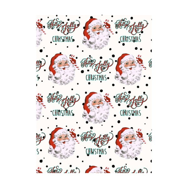 5 coli de hârtie de împachetat albă eleanor stuart Holly Jolly Christmas, 50 x 70 cm