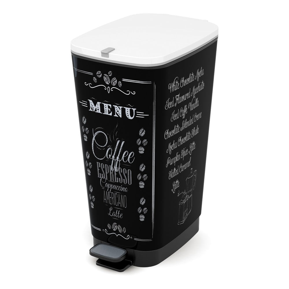 Coș de gunoi negru cu pedală din plastic 50 l Chic Bin – KIS