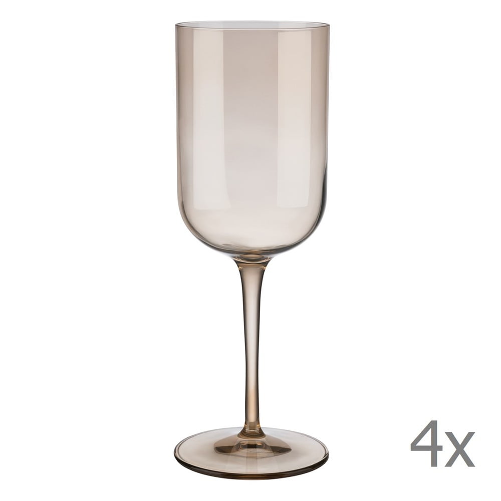 Set 4 pahare pentru vin roșu Blomus Fuum, 400 ml, maro transparent