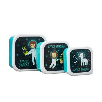 Set 3 cutii prânz pentru copii sass & belle space explorer