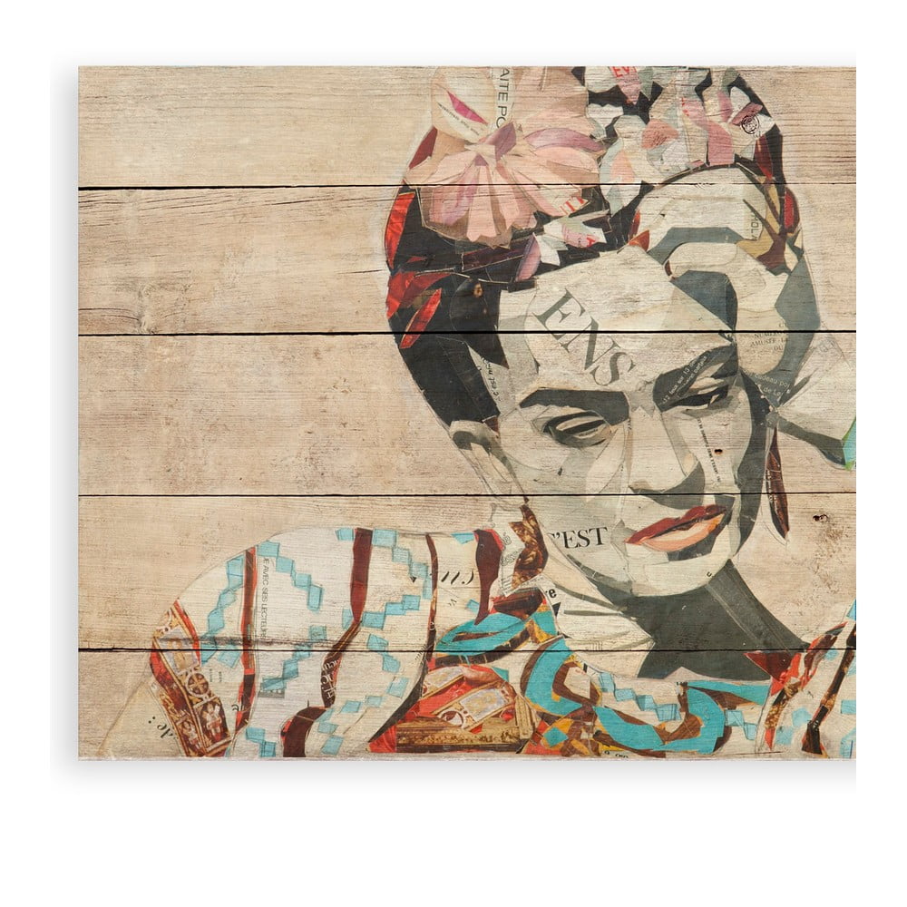Tablou din lemn de pin Madre Selva Collage of Frida, 40 x 60 cm bonami.ro imagine 2022