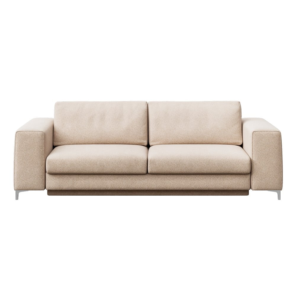Canapea bej extensibilă cu tapițerie din țesătură bouclé 256 cm Rene – Rodier