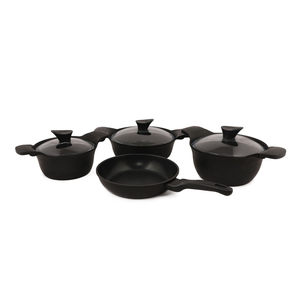 Set 4 vase de gătit din aluminiu și 3 capace Kütahya Porselen Basic, negru bonami.ro imagine 2022