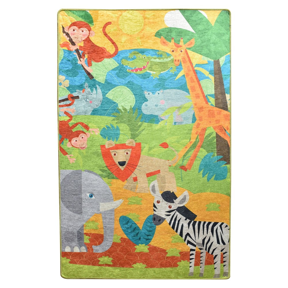Covor antiderapant pentru copii Chilai Animals, 100 x 160 cm bonami.ro imagine 2022