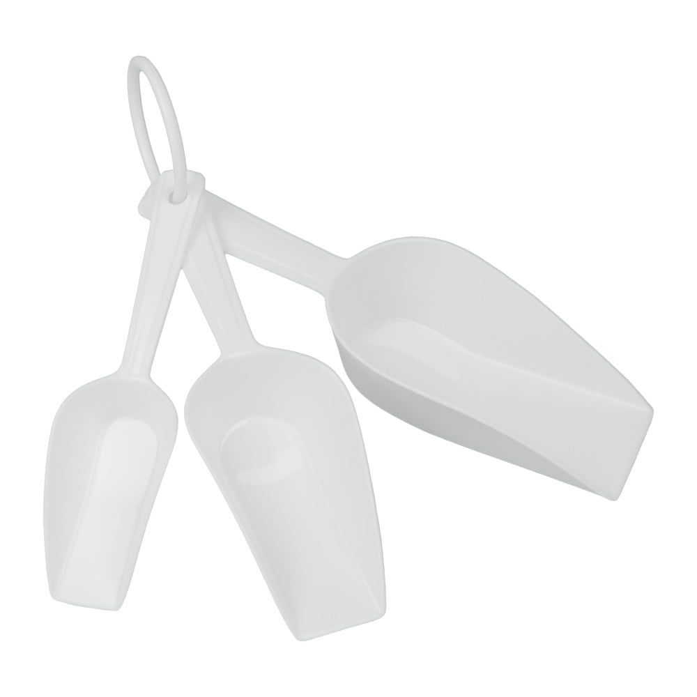 Set 3 măsurători din plastic în formă de lopată Metaltex Scoops, alb bonami.ro