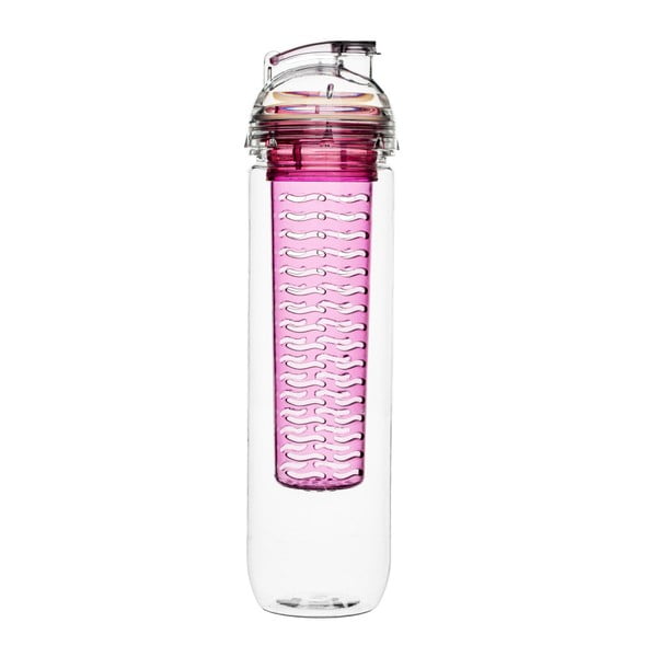Sticlă cu infuzor Sagaform Fresh, 800 ml, roz