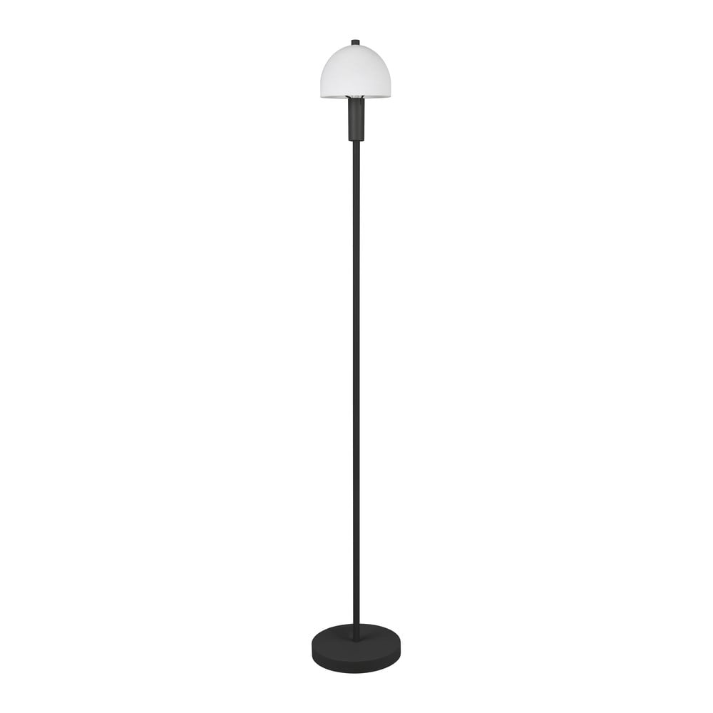 Lampadar negru cu abajur din sticlă (înălțime 120 cm) Glenn – Trio