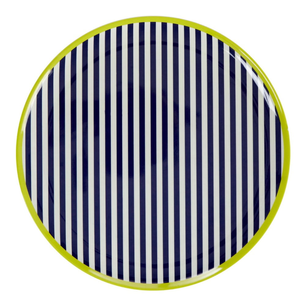 Farfurie în dungi Premier Housewares Mimo, ⌀ 25 cm, albastru închis - alb