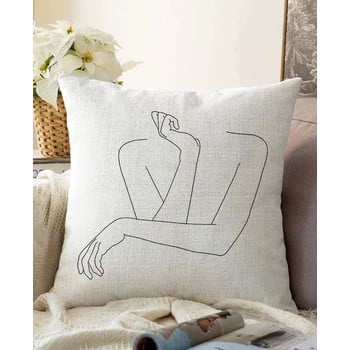 Față de pernă din amestec de bumbac minimalist cushion covers pose, 55 x 55 cm