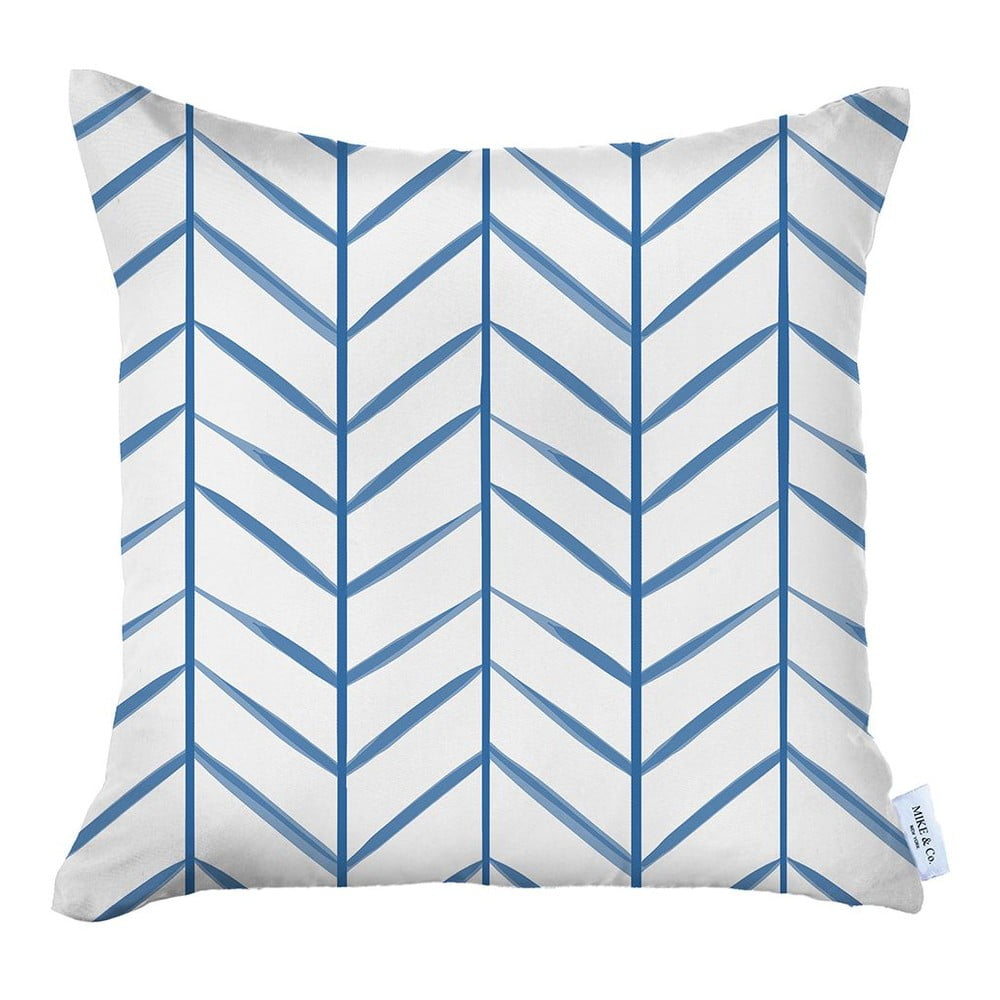 Față de pernă decorativă Mike & Co. NEW YORK Geometric, 43 x 43 cm, albastru-alb bonami.ro imagine noua
