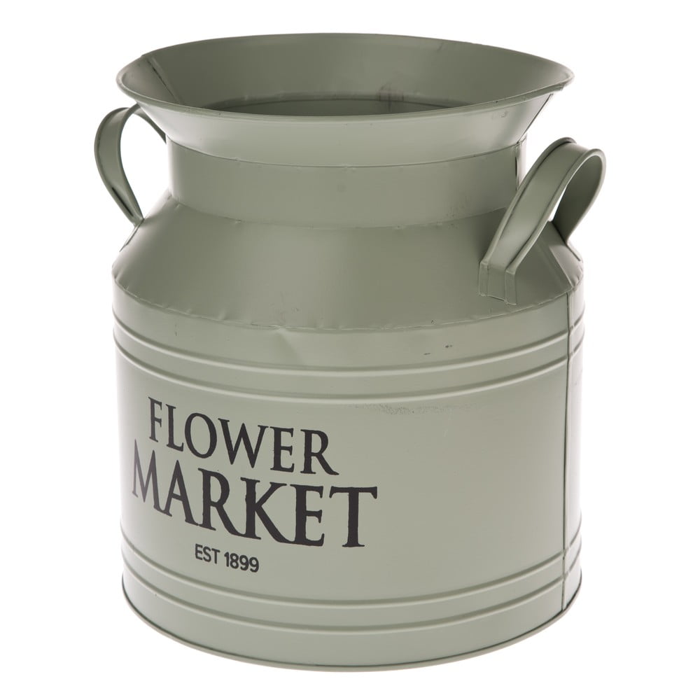 Ghiveci din metal dakls flower market, ø 20 cm, verde