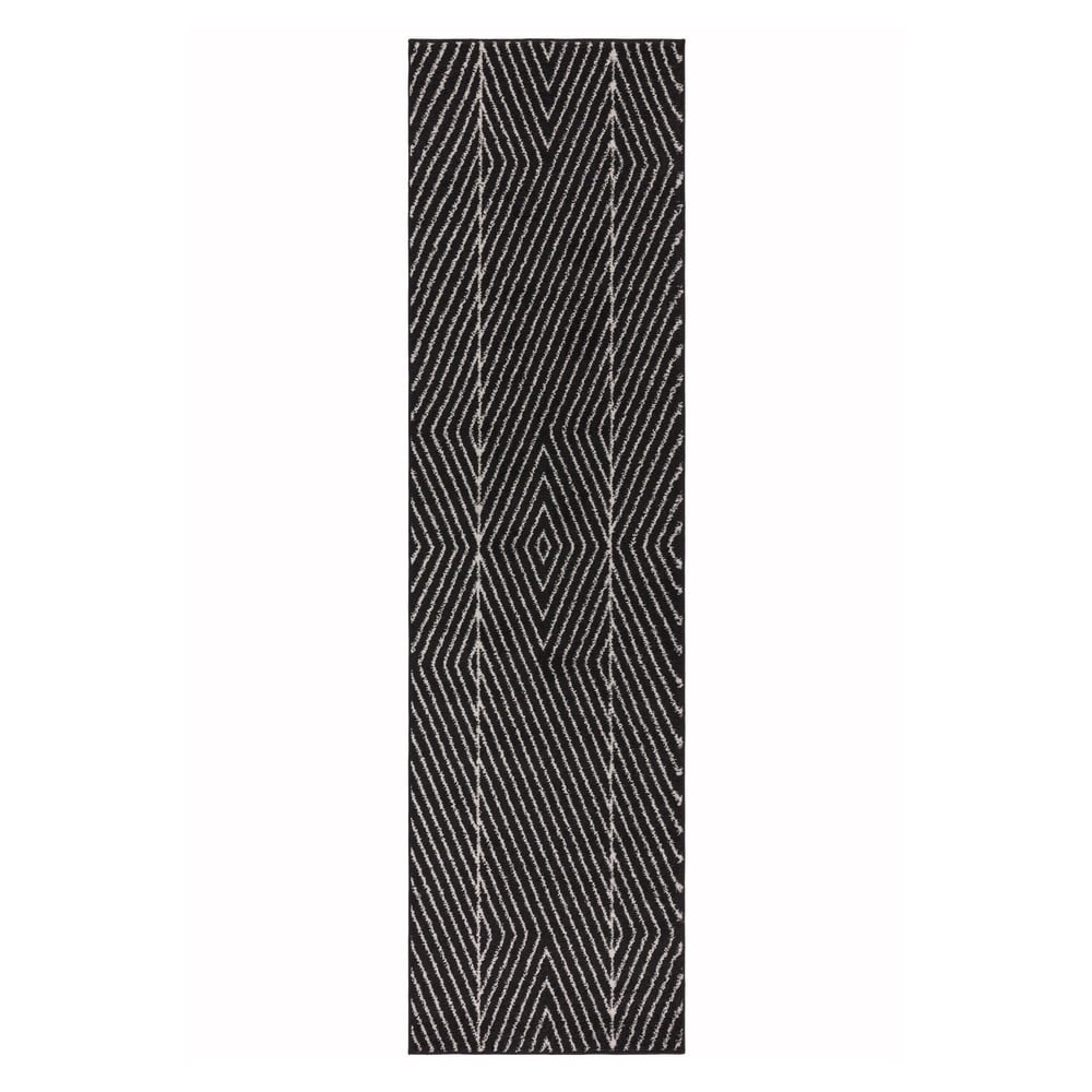 Covor negru-alb tip traversă 66x240 cm muse – asiatic carpets
