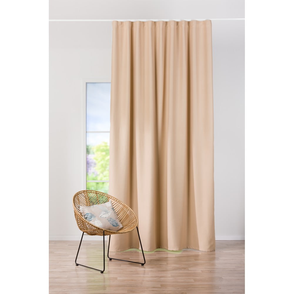 Draperie bej 140x260 cm cu cârlige – mendola fabrics
