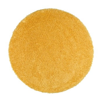 Covor rotund universal aqua liso, ø 100 cm, galben