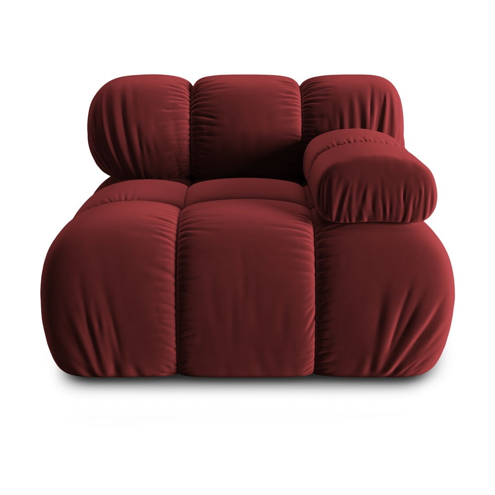 Modul pentru canapea roșu cu tapițerie din catifea (cu colț pe partea dreaptă) Bellis – Micadoni Home