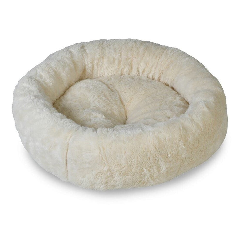 Pat de fleece alb pentru animale de companie bagel - lydia&co