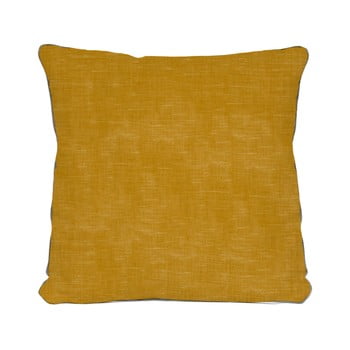 Pernă linen couture mustard, 45 x 45 cm, muștar