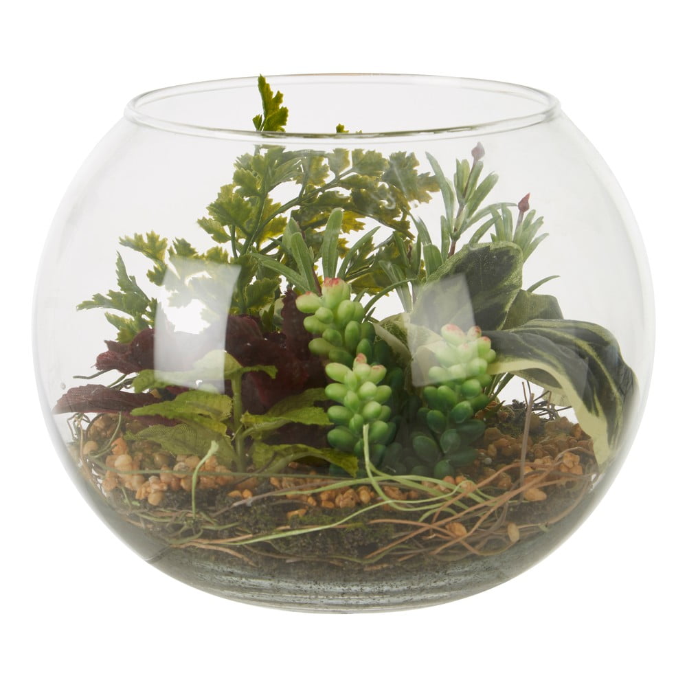 Plantă suculentă artificială în ghiveci din sticlă Premier Housewares Fiori Sucu bonami.ro