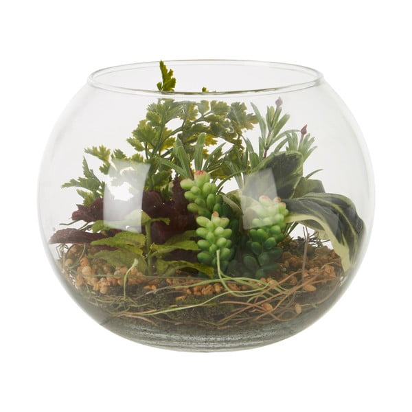 Plantă suculentă artificială în ghiveci din sticlă Premier Housewares Fiori Sucu