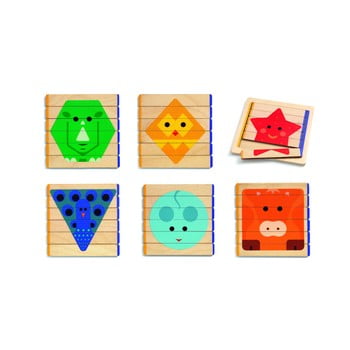 Puzzle din lemn pentru copii djeco animale