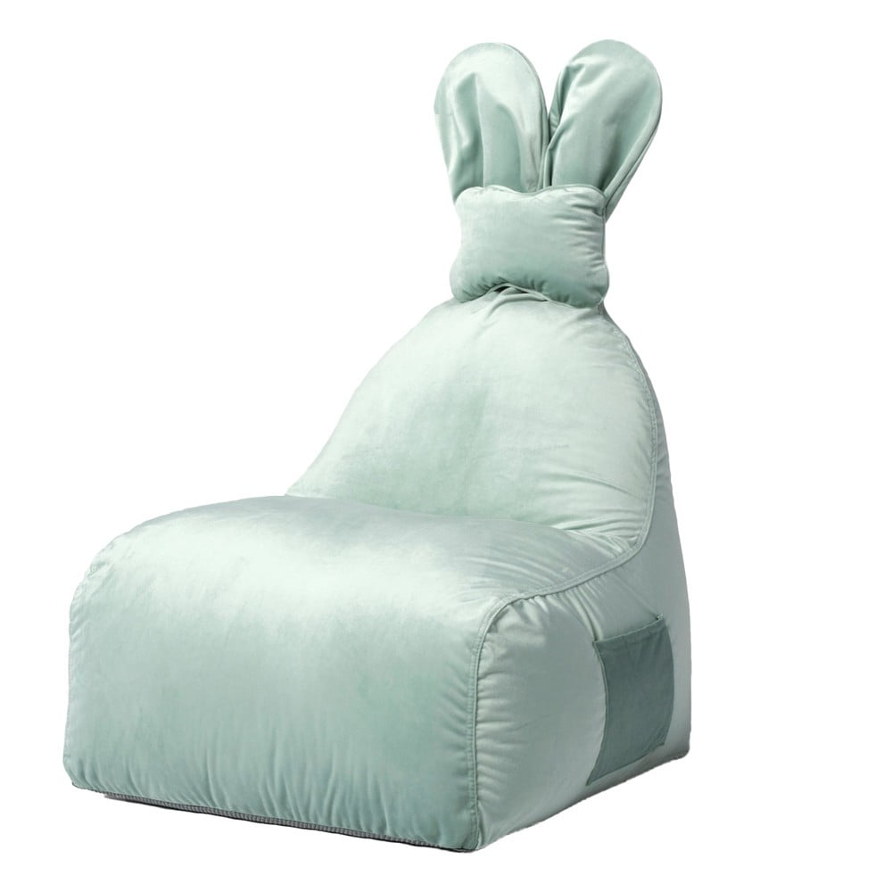 Fotoliu puf pentru copii verde mentă Funny Bunny – The Brooklyn Kids