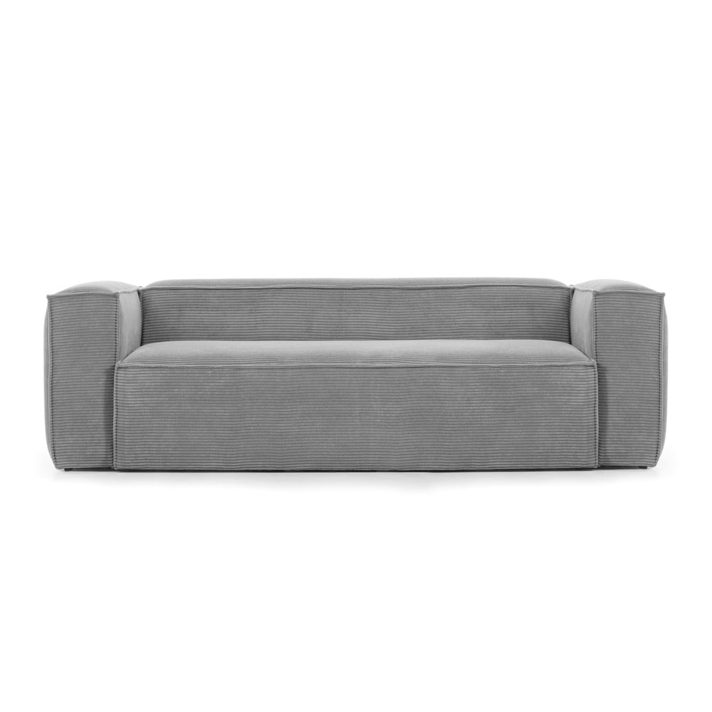 Canapea din reiat kave home blok, 240 cm, gri deschis