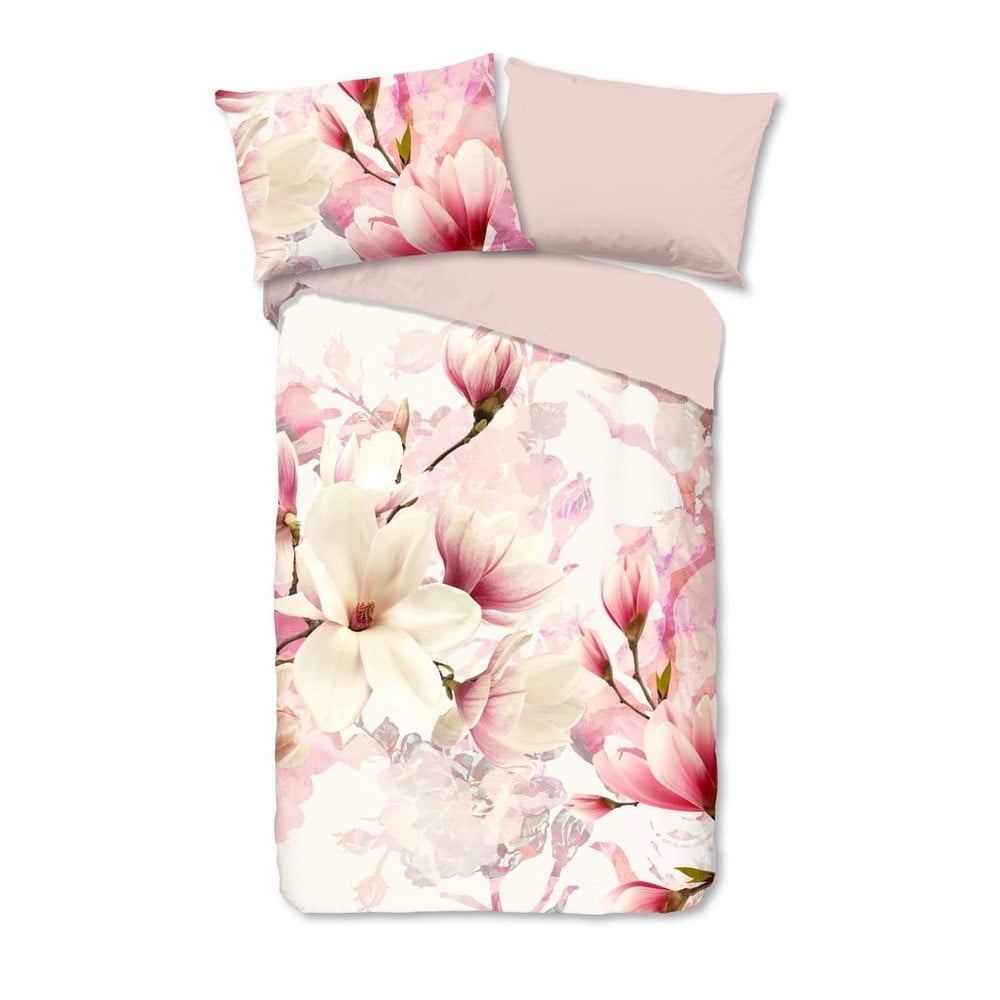 Lenjerie de pat din flanelă Good Morning Christel, 140 x 200 cm, roz-alb bonami.ro imagine noua