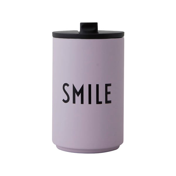 Cană termos Design Letters Smile, 350 ml, violet